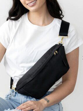Canvelle Black Classic Fanny Belt Bag Sling